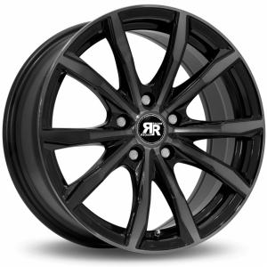 Racer Fusion Bright Black Machined Face Black Lip 7×16 5/108 ET40 B73.1